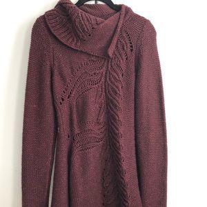 Burgundy floral motif sweater